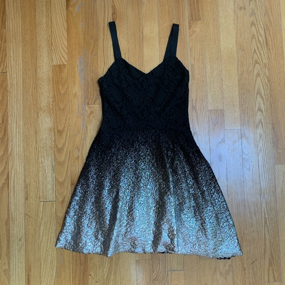 FREE PEOPLE Black and Silver Glitter Ombré Dress - Picture 2 of 5